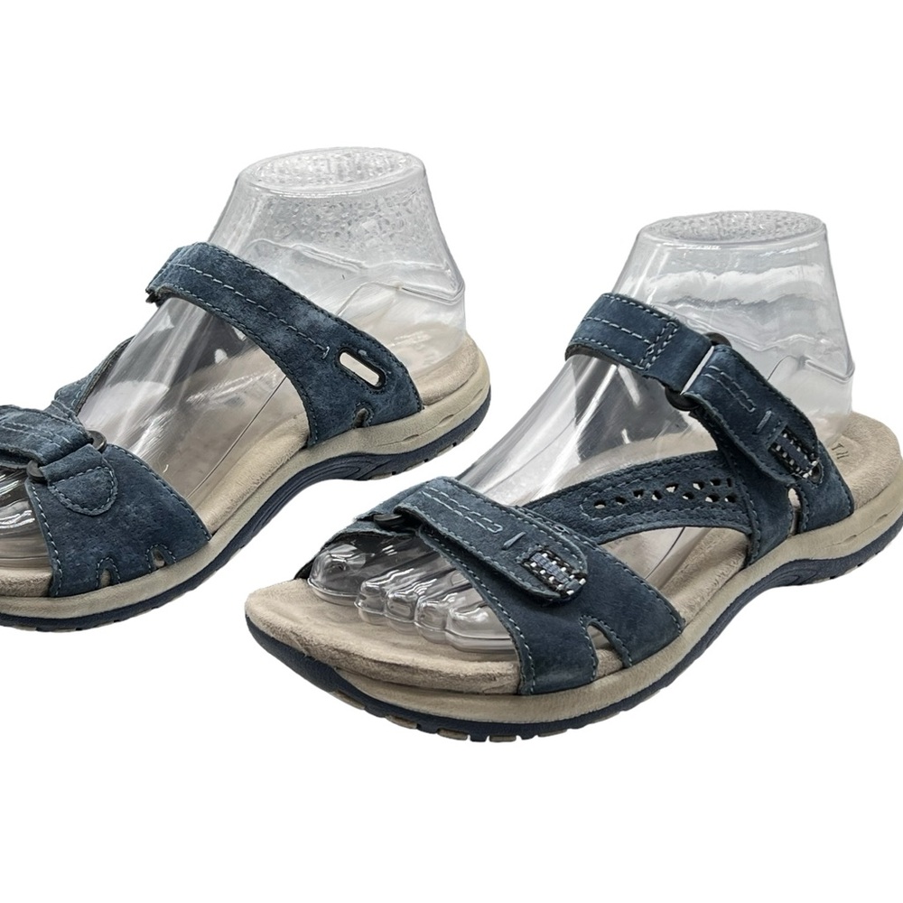 Earth Origins Leather Navy Sandal, Sz 7